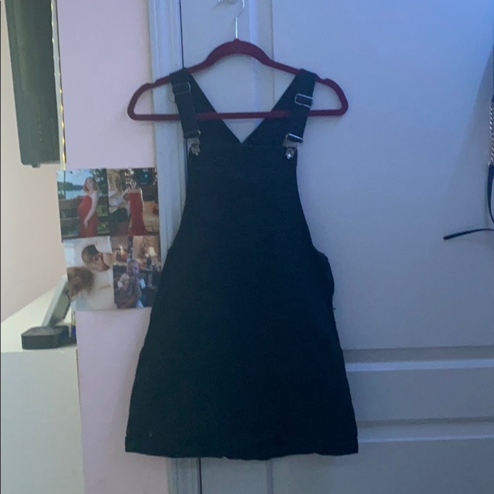 Black overall dress